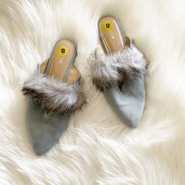 NEW Joe's Angelique Faux Fur Mule Blue 8 - Image 7