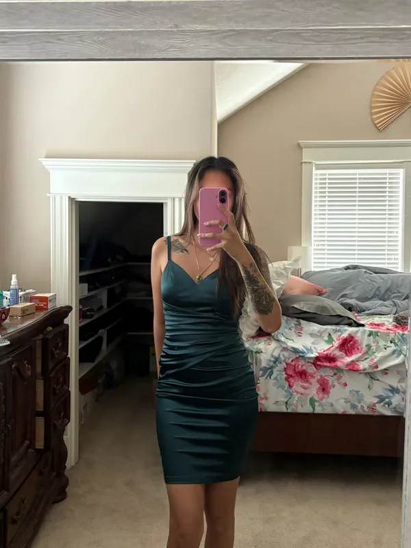 Windsor green satin dress - Image 3