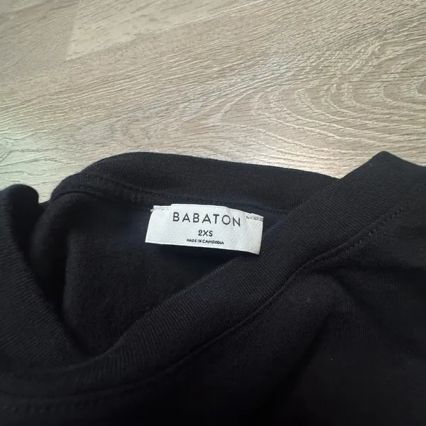 Aritzia Babaton Black 100% Cotton Muscle Tee Shoulder‎ Pad Tee Crew Neck Top 2XS - Image 3