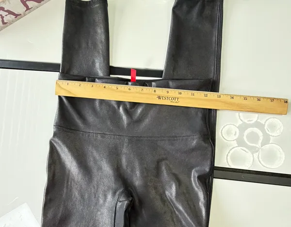 Spanx Faux Leather Leggings - Medium Petite (M/P) - Metallic Black🎀 - Image 11