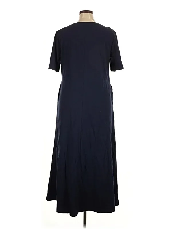 Boutique Merokeety Womens Navy Blue Short Sleeve T-Shirt Maxi Dress with Pockets XXL - Image 3