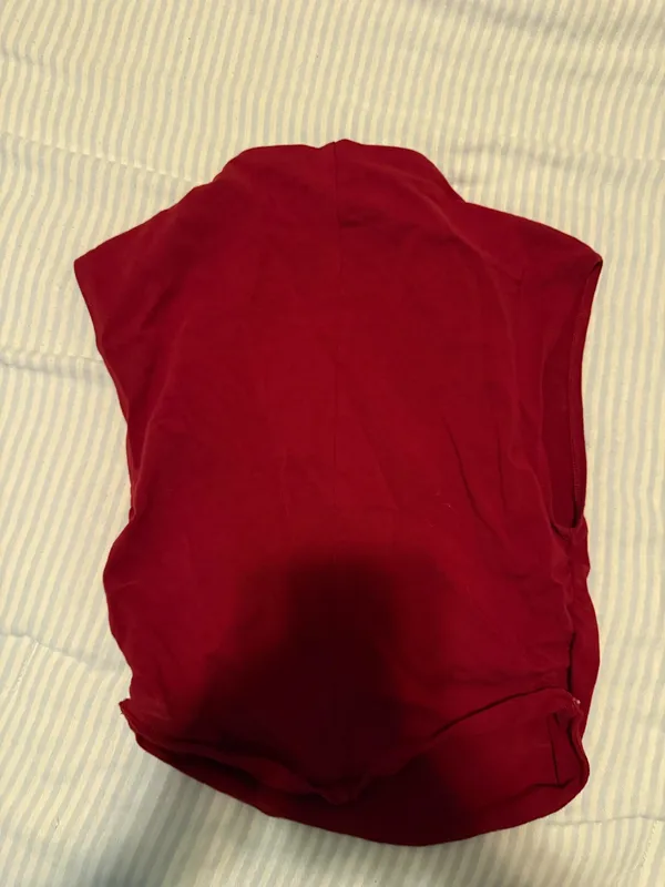 Sleeveless Mock Neck Ruched Side Tank Top - Image 3