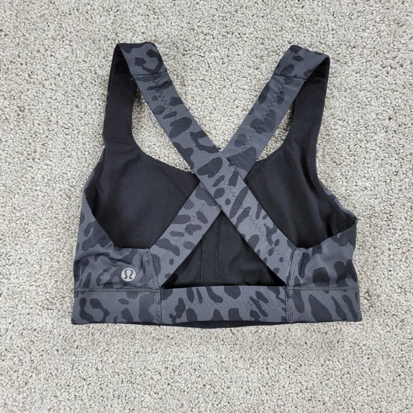 Lululemon In A Flash Bra II Womens 2 Deep Coal Animal Swirl Cheetah Crossback - Image 5