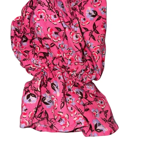 NEW With Tag Free People Pink Floral Cropped James Smock Top Small - Image 6