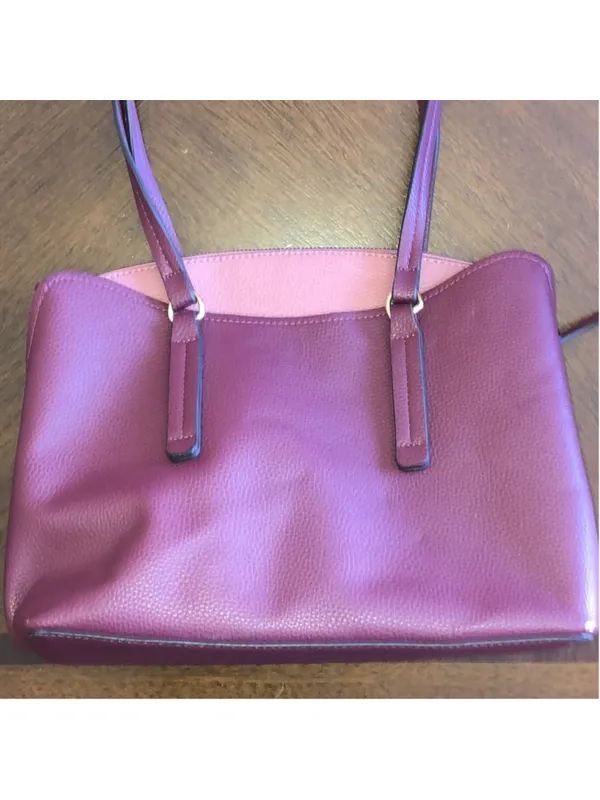 Nanette Lepore Burgundy Maroon Shoulder Bag Classic Handbag Purse - Image 2