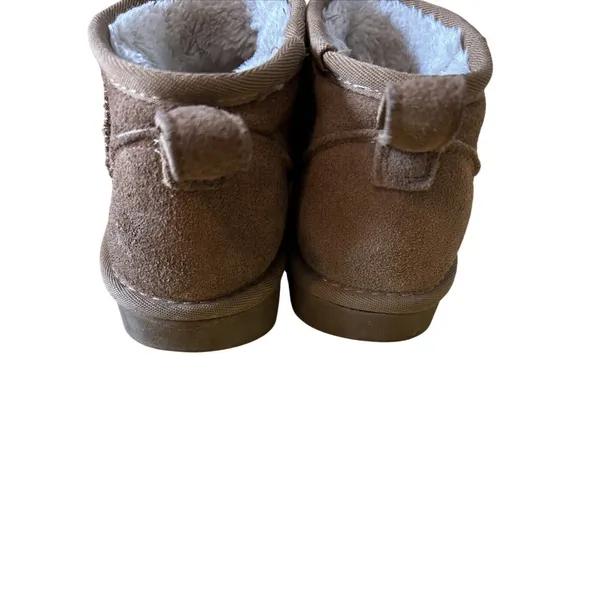 Cushionaire Womens Chestnut Brown Faux Suede Faux Fur Mini Ankle Boots Size 6.5M - Image 4