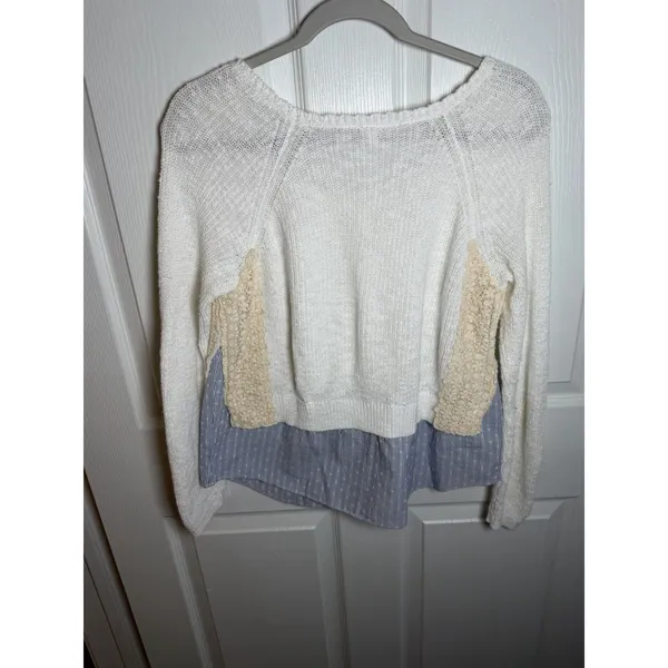 Anthropologie Moth Medium Crochet Sweater Shirt Granny Cottagecore Boho Work - Image 7