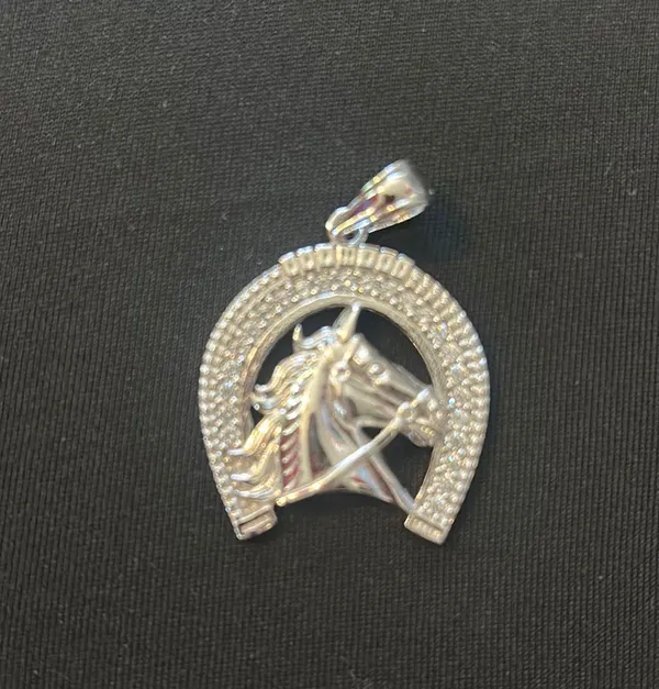 Sterling silver horse pendant QZs - Image 4