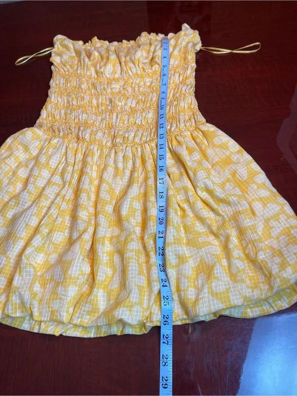Free People Annalise Mini Smocked Bubble Dress Floral Beach Ball Combo New Sz XL - Image 10