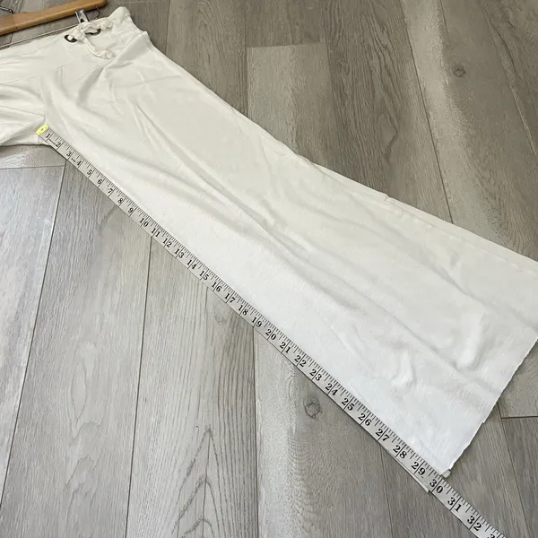 Pink Lotus Sweatpants low rise wide leg womens White xsmall y2k retro loungewear - Image 3