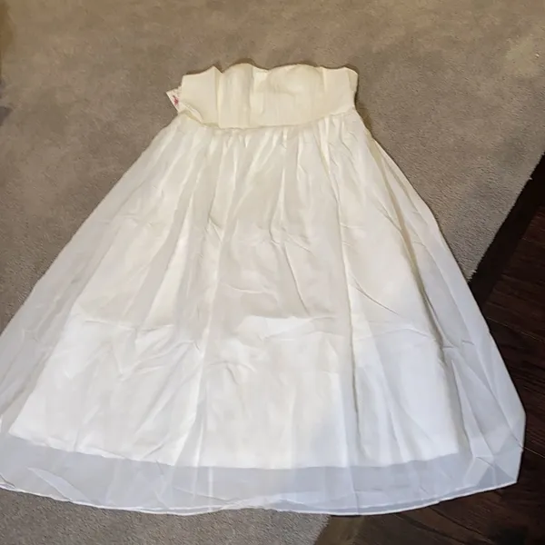 Women’s Elegant Ivory Strapless Full Length Chiffon Prom Party Formal Dress XXXL - Image 2