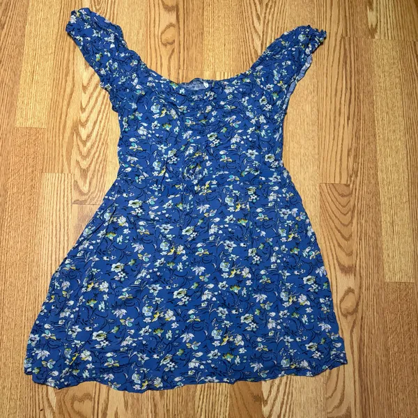 Loveappella Blue Floral Fit & Flare Dress Size XL - Image 3