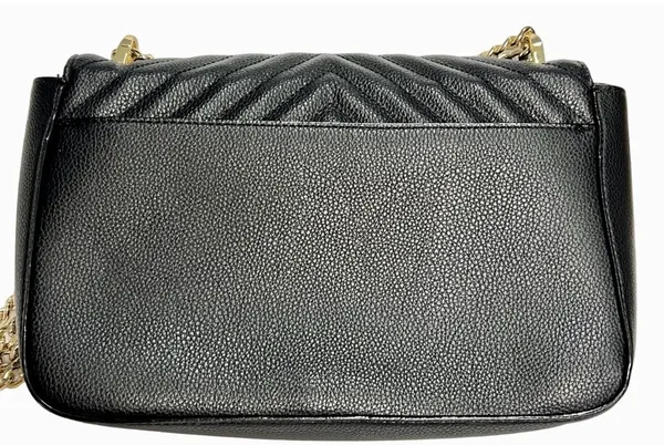 Victoria's Secret Pebbled V-Quilt Shoulder Bag Crossbody Purse Black Pre-Loved - Image 6