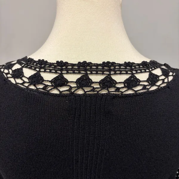 Whimsigoth goth black lace sleeve top mesh Sleeves, see through, size medium - Image 8