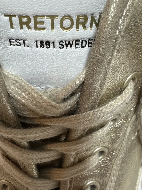 Tretorn Metallic Gold Platform Lace-Up Sneakers - Women's 8 - Image 8