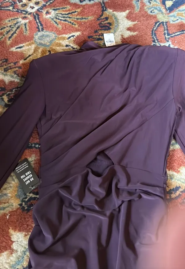 EXPRESS NWT Purple Body Con Ruched Dress - Image 6