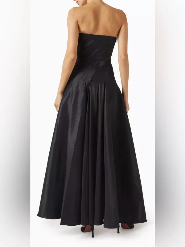 NEW Acler HAWFORD Black rosette strapless maxi Dress Sz 4 - Image 3