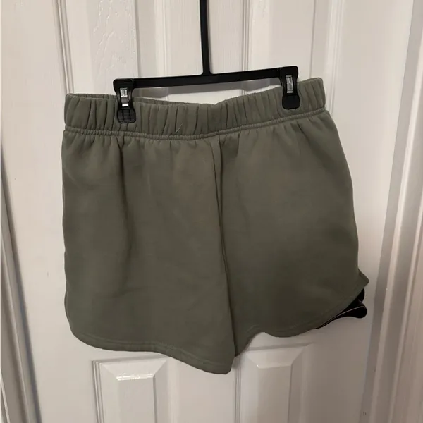 Olive Green Women's Sweat Shorts size small - Image 3