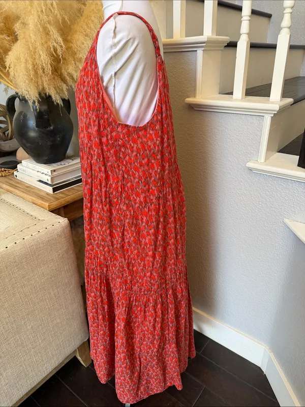 Joie Bondi Maxi Dress Tiered Sundress Flowy Lined Boho Sleeveless Size XL - Image 5