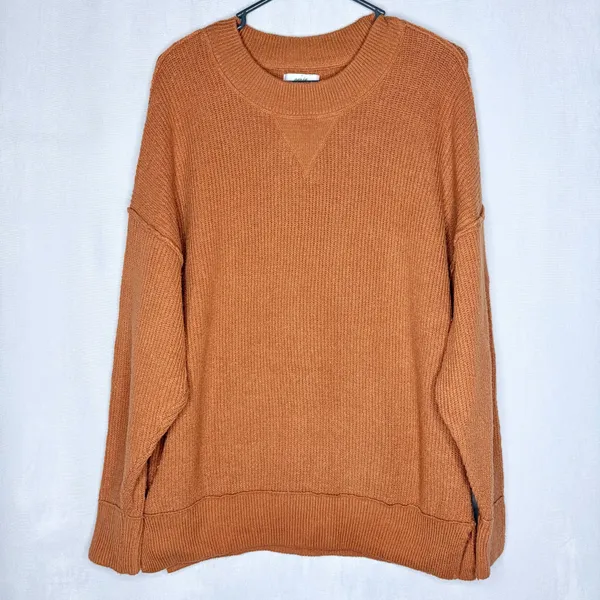 Aerie Burnt Orange Crew Neck Sweater - Image 3