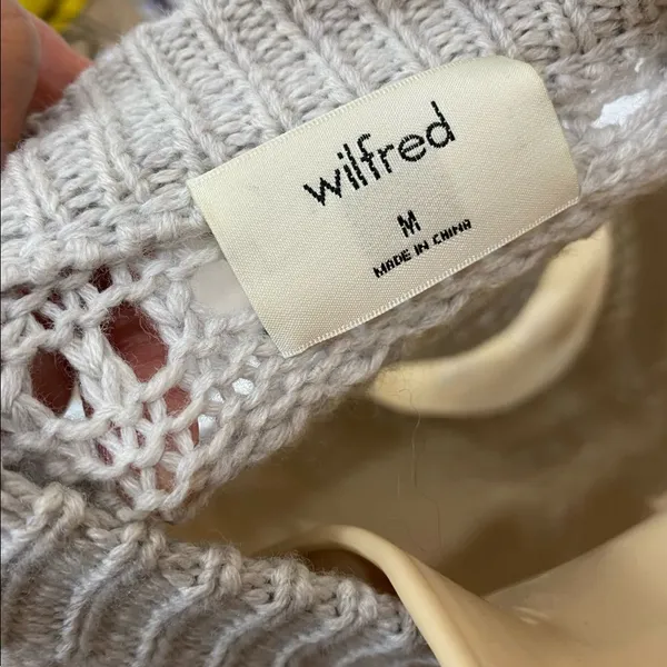 Wilfred Marino Wool Chunky Open-Knit Sweater Size M - Image 2