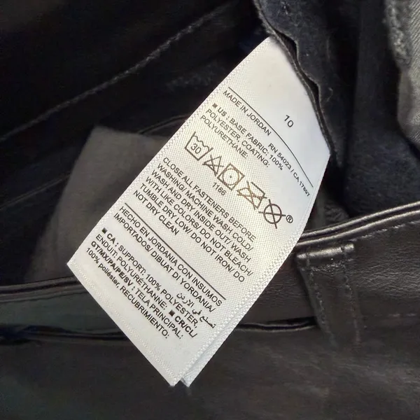 Old Navy Faux‎ Leather Wide Leg Pants Black High Waisted Going Out Edgy Size 10 - Image 10