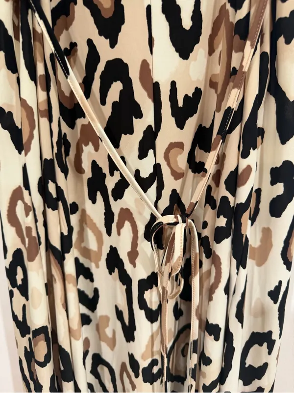 Ambrielle Leopard-Print Slip Dress in Beige, Brown & Black - Image 6