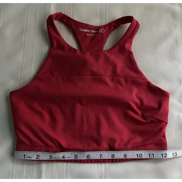 Outdoor Voices Red 2-Piece Activewear Set Racerback Sports Bra + Shorts S - Image 7