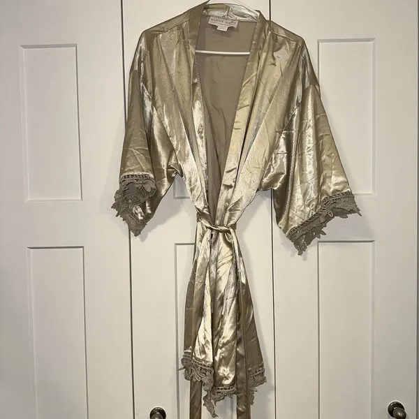Birdy Grey‎ Claudine Lace Robe Shiny Satin Neutral Champagne Size XL/XXL - Image 3
