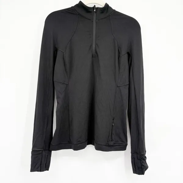 Lululemon Womens Black Its Rulu Run Half Zip Activewear Performance Jacket 8‎ - Image 3