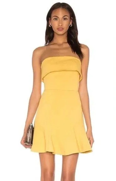 C/MEO Collective Mustard Strapless Mini Dress - Image 2