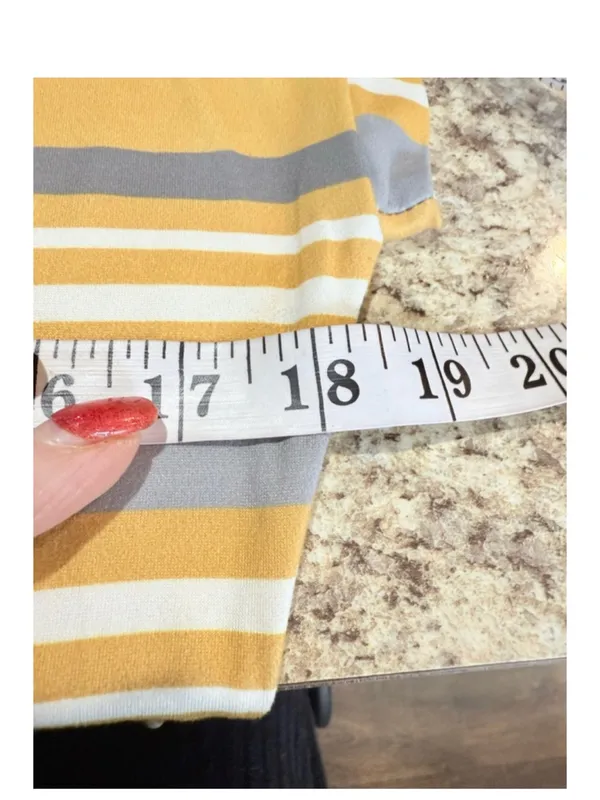 orange creek Mustard and Gray Striped Tie-Waist Midi Dress - Image 4