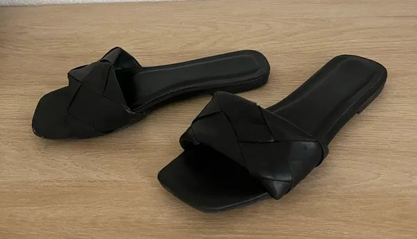 ASOS DESIGN Forty woven flat sandals in black Size 5.5 - Image 6
