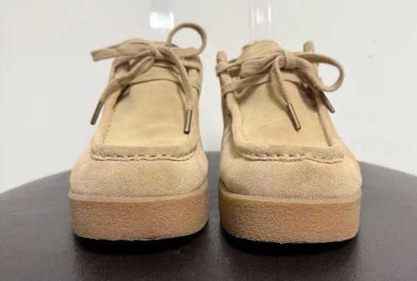 Zodiac Sand Tan Suede Leather Platform Fern Square Toe Chukka Lace Up Shoes 8 M - Image 4