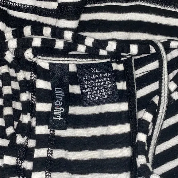 5/$30 🎈 Ultra‎ flirt XL black and white striped dress - Image 4