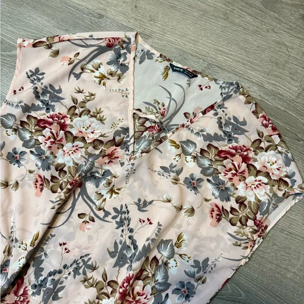 •Shein• Blush Pink Floral Cover Up Dress - Image 3
