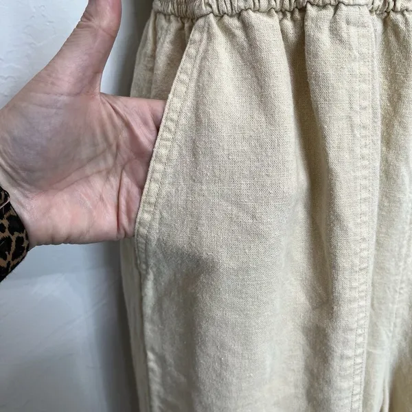 Universal Thread Women's XS Smocked Linen Maxi Jumpsuit Beige‎ Boho Lagenlook - Image 7