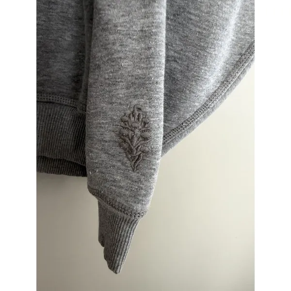 Free People FP Movement Final Call Logo Embroidered Hoodie Heather Grey Small - Image 7