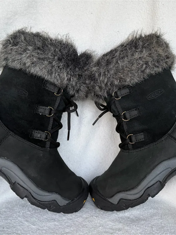 KEEN Helena Women's Waterproof Insulated Leather Boots Faux Fur Lace Up Size 7 - Image 5