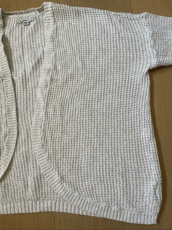 American Eagle Outfitters Knit Cardigan in White Cream Women's XXS - Image 3