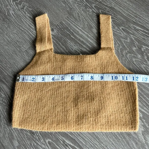 Everlane Crop Top Womens Extra Small Wool Blend Cozy Stretch Camel Brown - Image 9
