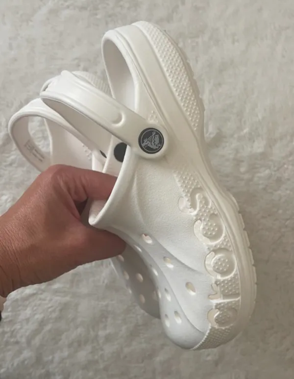 Crocs Baya White Unisex Clog, Size: Women's (7) - Image 5