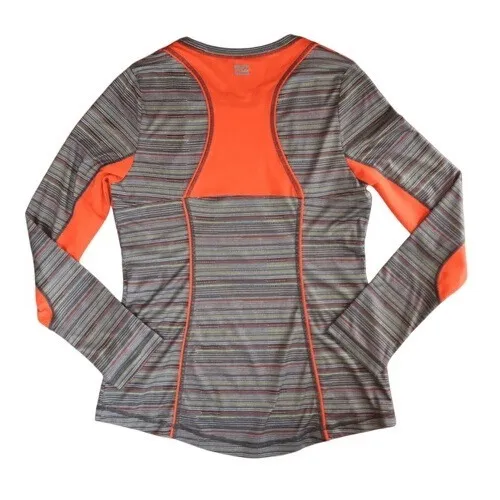 Fila Activewear Grey Striped Fitted Running Jogging Top Shirt MEDIUM Sporty‎ - Image 9