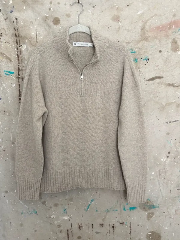 Tesma Cashmere 1/4 Zip Polo Sweater - Image 3