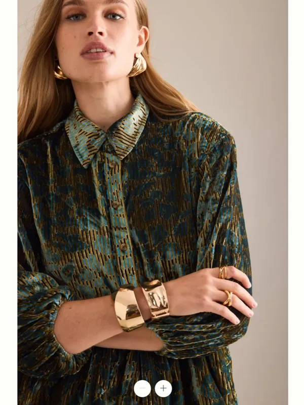 Anthropologie The Bettina Tiered Shirt Dress by Maeve: Mini Velvet Edition - Image 5
