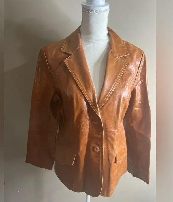 For Joseph 100% leather coat camel color size large - Image 9