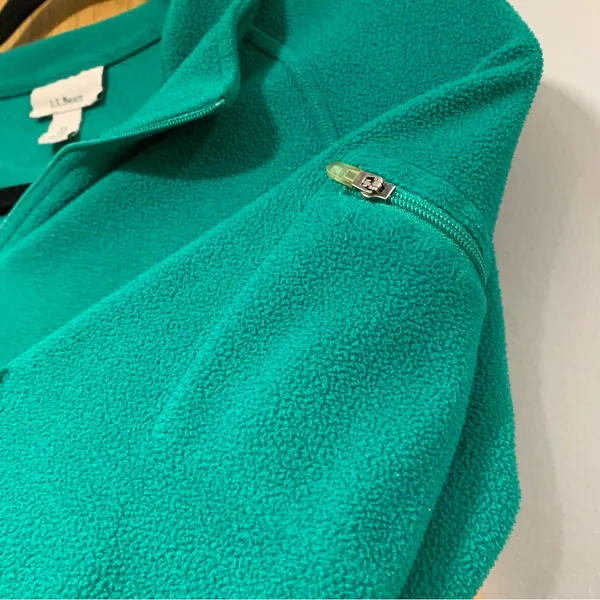 L.L. Bean Women's Green Fleece Quarter Zip Pullover Sweater - Size XL - Image 4