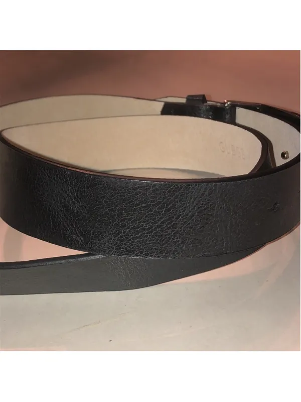 GUESS Black Leather Belt with Rhinestone Accent Buckle - Image 3