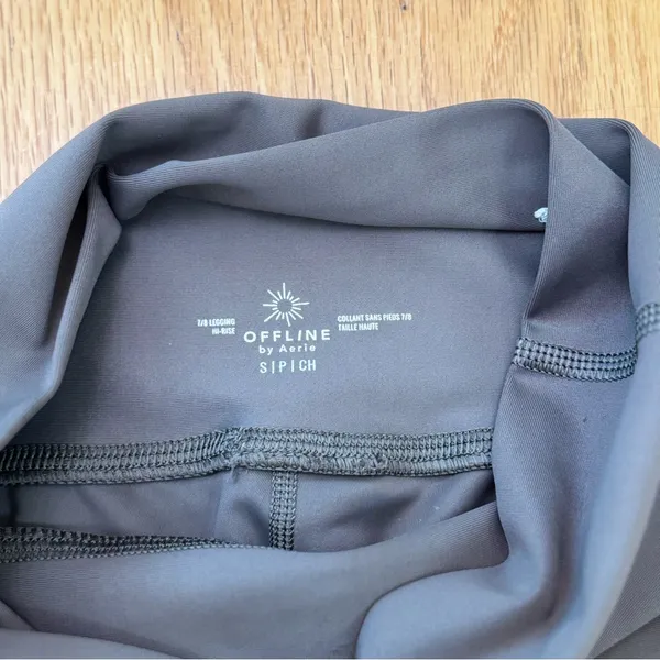 Aerie OFFLINE 7/8 High Rise Leggings Brown Taupe S EUC Athleisure Activewear - Image 12