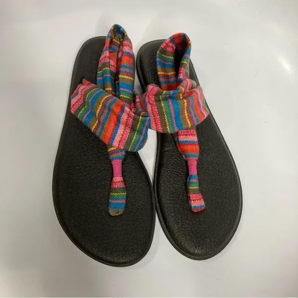 Sanuk multicolored sling back sandals‎ size 10 - Image 2